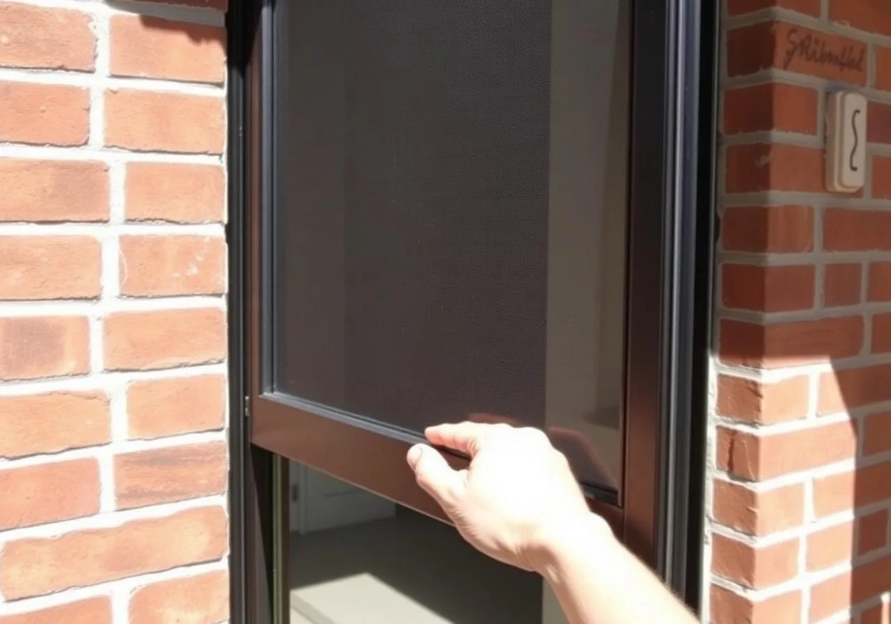 Custom aluminium fly screen door installed on an Illawarra home